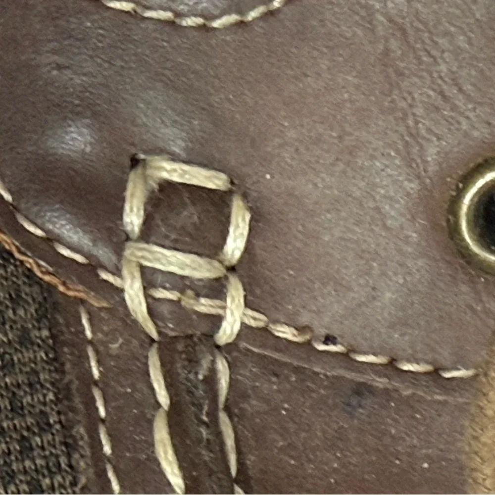 Mountrek Brown Leather Topsider-like Boat Shoes Laced with Rubber Treads 10.5